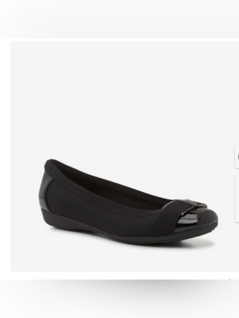 Anne Klein Ultimate Black Flat with Patent Toe Trim | 7.5